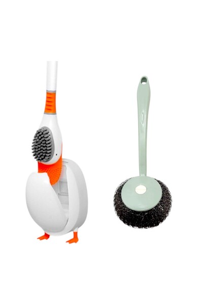 OEM Βούρτσα καθαρισμού μπάνιου/τουαλέτας, πορτοκαλί παπάκι, μήκος 42,5 cm με ...