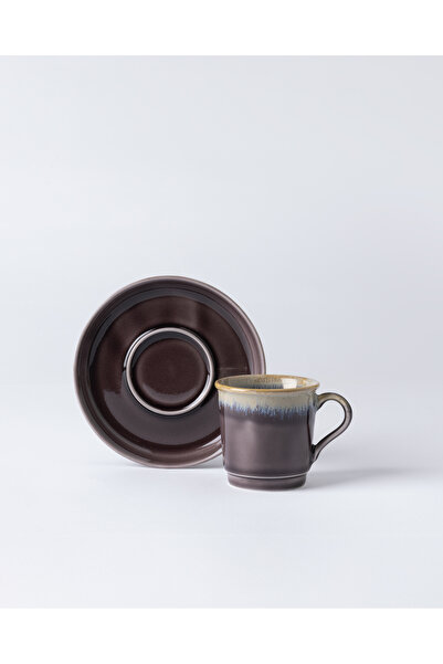 Madame Coco Kalre Polish 6 Kişilik 12 Parça Kahve Fincan Seti - Mürdüm - 90 ml