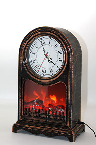 Epilons Fireplace with Led Light Clock - Model 2