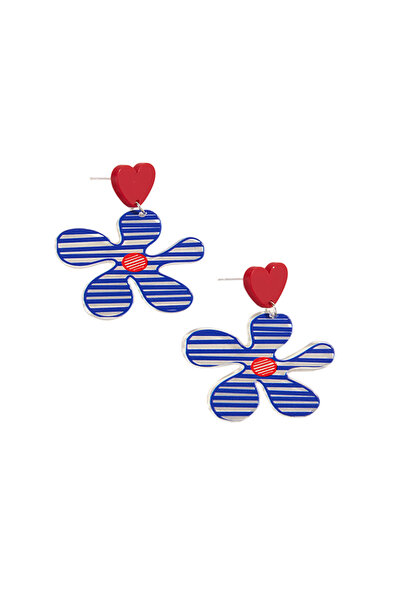 EFAYN.RO Women's earrings, summer vibe model, unique theme, flower with heart...