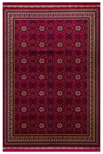 Cool Halı Mihra Kırmızı Kaymaz Tabanlı Makina Saten Vintage İran Etnik Desenl...