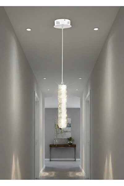 MİRAN HOME Modern Çubuk Şeklinde Gümüş Tekli Sarkıt/ Taşlı Metal Tekli Sarkıt...