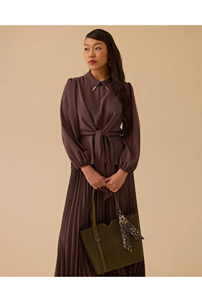 SCL Gömlek Yaka Bağlama Detaylı Bluz