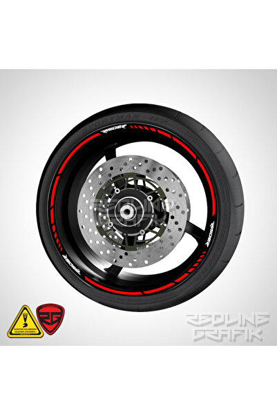 Redline Grafik Tvs Raider Yazılı Reflektif Kırmızı Jant Şeridi Sticker Redlin...