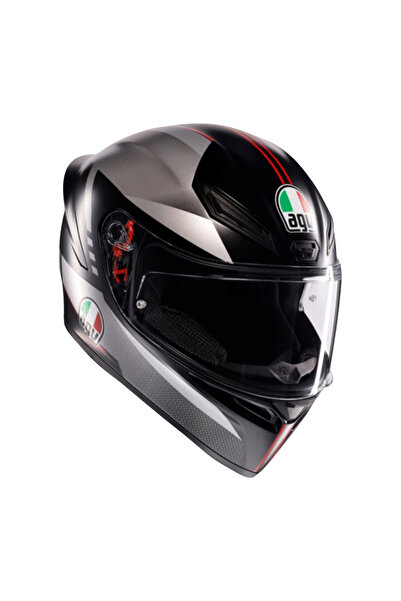 AGV K1 S LAP MATT - BLACK / GREY / RED XS