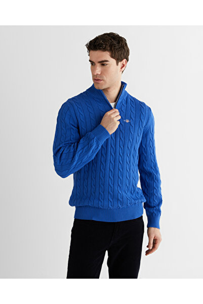 Gant Erkek Mavi Regular Fit Kazak