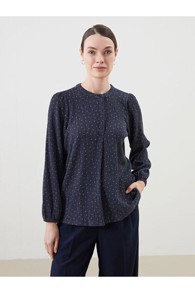 LC Waikiki Rmz Gi̇yi̇m Farkiyla Zero Roba Collar Polka Dot Women's Blouse