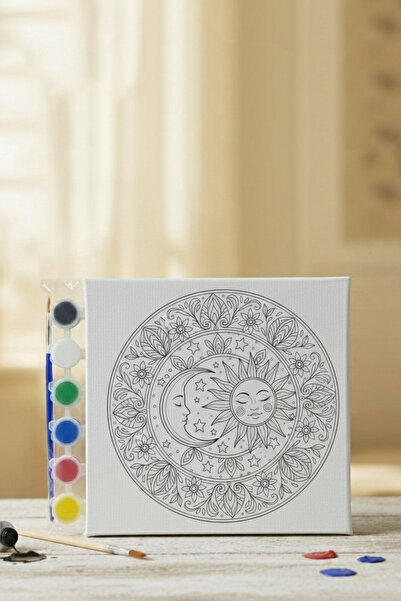 PRİNTOPİA DESİGN Yetişkinler İçin Mandala Tuval Boyama Seti Hobi Etkinlik Akt...
