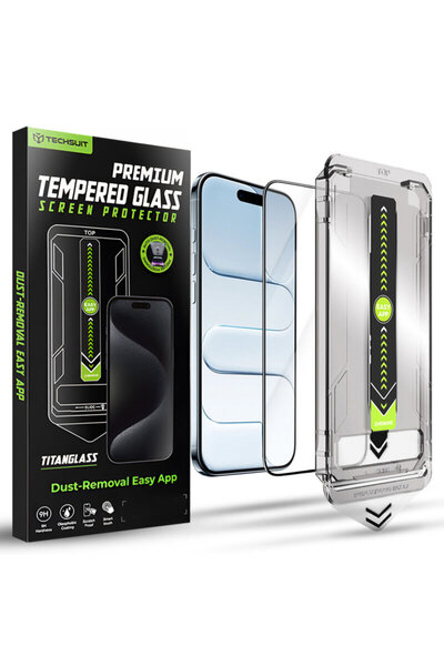 Techsuit Стъклен протектор TitanGlass FullCover за iPhone 17 Air, черен