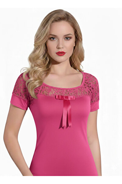 Şahinler Dantelli Kısa Kol Bluz B412