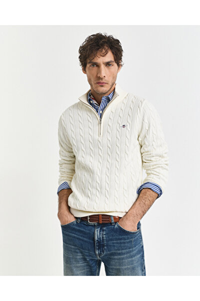 Gant Erkek Krem Regular Fit Örgü Kazak