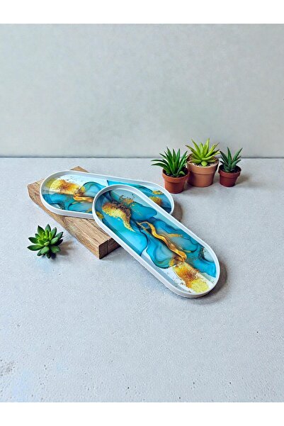 Canbay Store 2 قطعة من أدوات تقديم الطعام بنمط عدن، صينية تقديم فردية