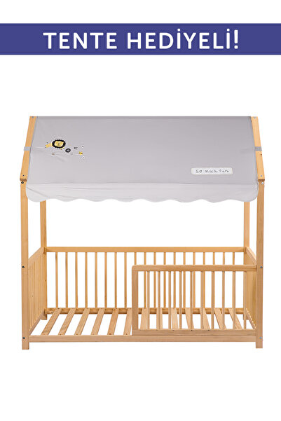 Kukka KMB311 Doğal Ahşap Montessori Karyola – Tente Hediyeli