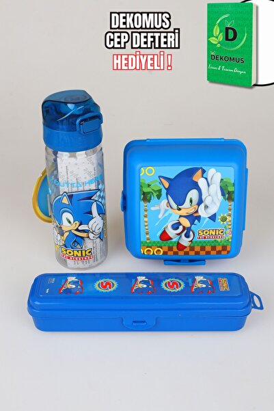 Sonic صندوق غداء DEKOMUS CEP مع هدية، معتمد، مكون من طبقتين، مع زجاجة مياه تر...