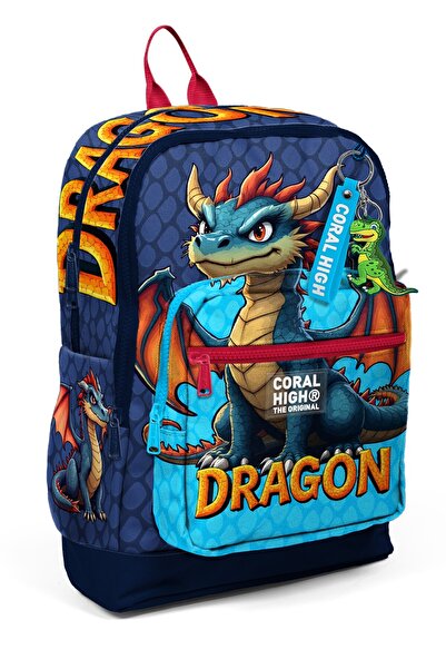 Coral High Kids Dragon Patterned School Backpack 33213