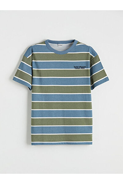 LC Waikiki Quality Parts from Çelebi Store Zero Roba Collar Striped Boy's T-S...