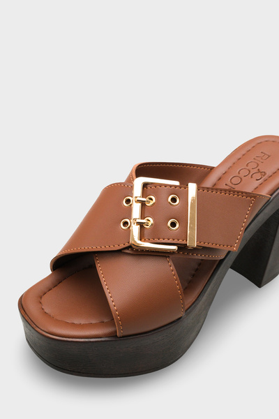 Riccon Жіночі туфлі на підборах 0012776 Коричневі шкіряні