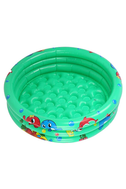 Krista Inflatable children's pool with inflatable floor, 3 green rings, 150 cm