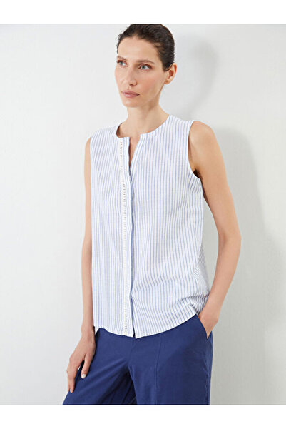 LC Waikiki Rmz Gi̇yi̇m Farkiyla Kaçık Roba Collar Striped Blouse