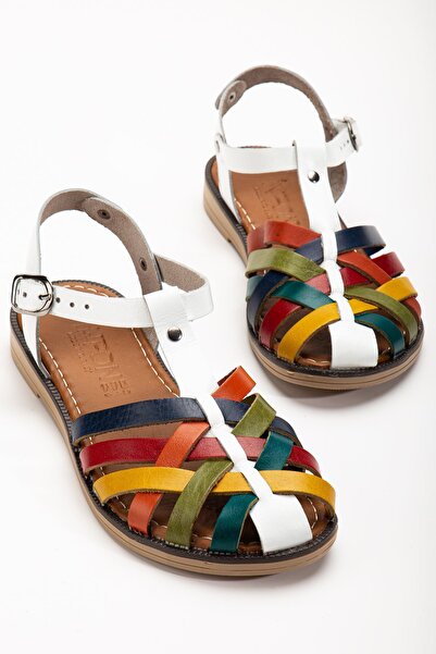 Zerenyus Zri̇n-205-02 Premium White Multi Orthopedic Genuine Leather Women's ...