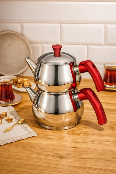 ECODEM Paslanmaz Çelik Çaydanlık Takımı Mini Boy