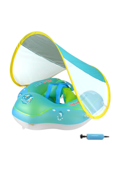 Krista Scaun gonflabil pentru bebeluși cu parasolar, suport și curea, PVC, mă...