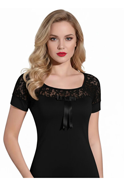 Şahinler Dantelli Kısa Kol Bluz B412