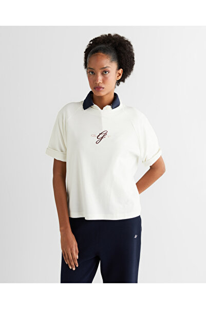 Gant Kadın Krem Relaxed Fit T-Shirt