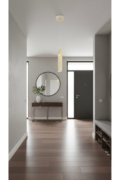 MİRAN HOME Modern Çubuk Şeklinde Gold Tekli Sarkıt/ Taşlı Metal Tekli Gold Sa...