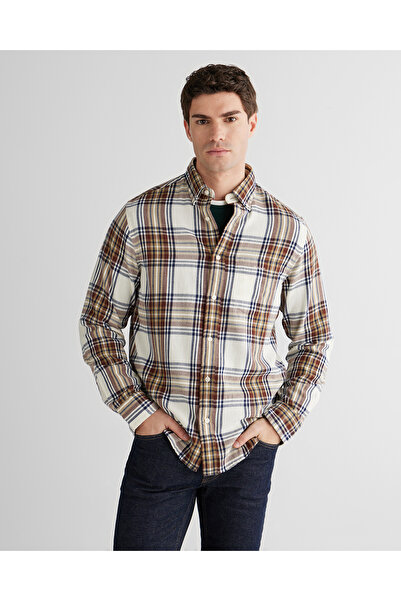 Gant Erkek Krem Regular Fit Düğmeli Gömlek
