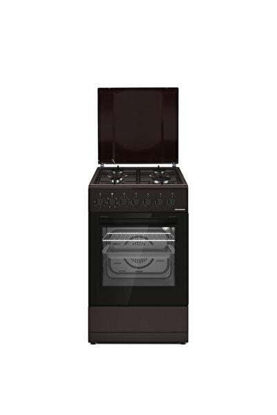 Heinner Aragaz mixt pe gaz HFSC-S60LITGC-BRW 50x60 4 arzătoare cuptor electri...