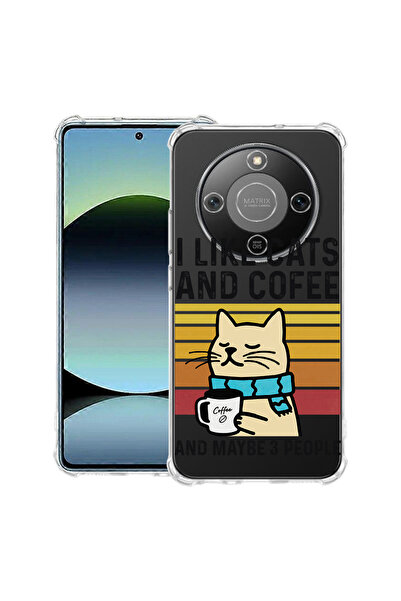 bestcase Husă Anti Shock Case For Honor Magic8 Lite, cu Design Cats And Cofee...