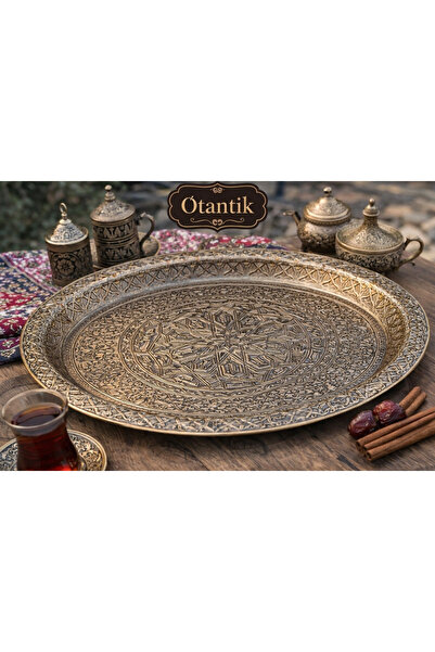 BC Otantik Home El İşçiliği Oval Sunum Tepsisi 50x40