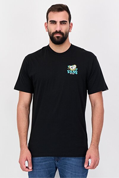 Vans Men Crew Neck Short Sleeve Graphic Print T-Shirt, Black