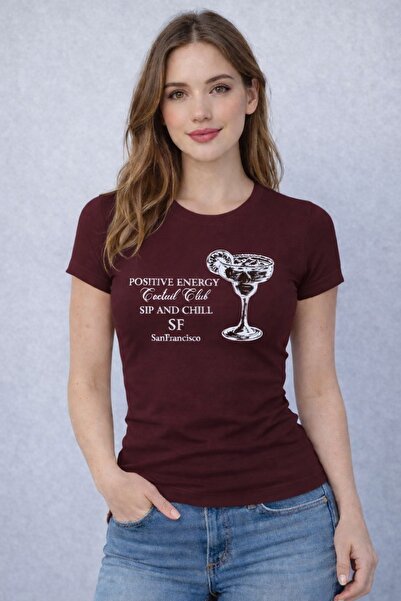 moda paketi Slim Fit Printed Women's Ribbed Blouse – Basic Crew Neck Summer B...