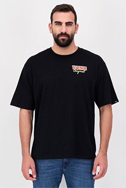 Vans Men Crew Neck Short Sleeve Graphic Print T-Shirt, Black