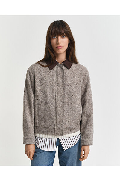 Gant Kadın Kahverengi Regular Fit Yün Ceket