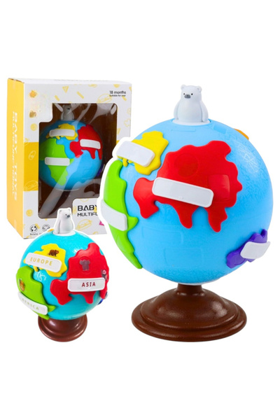 Creative World Toys Glob interactiv educativ pentru bebeluși cu puzzle contin...