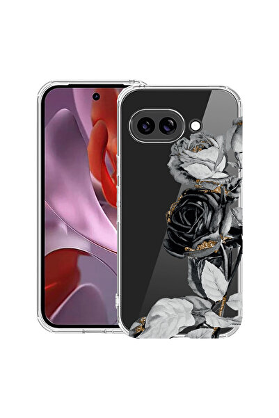 bestcase Αντικραδασμική θήκη για Google Pixel 10a, με σχέδιο μαύρου τριαντάφυ...