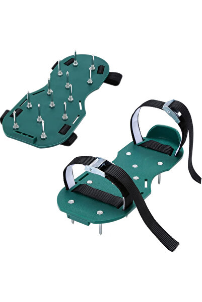 zola Lawn aeration Sandals , 26 aeration pads, metal buckles, green, 2 pieces...
