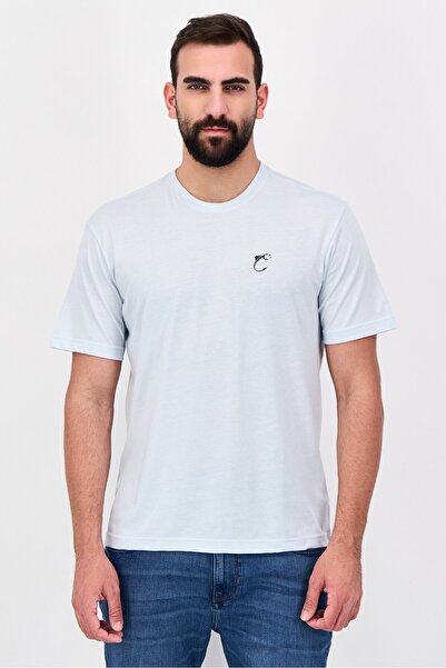 Mountain And Isles Men Crew Neck Short Sleeve Graphic Print T-Shirt, Light Blue