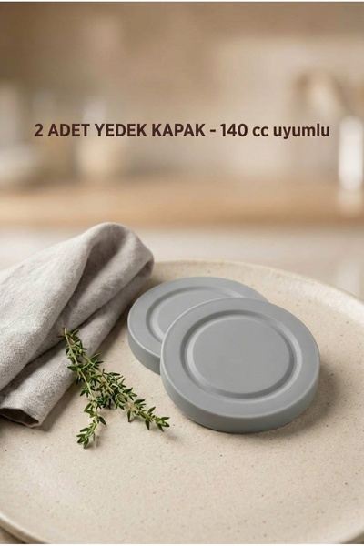 ZURİ DESİGN 2 Spare Lids 140 Cc Compatible Jar Lid Gray |   Silver Gray Cover