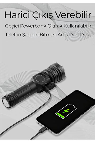 ROBO K - LITE serisi Şarjlı Ultra güçlü Çok Fonksiyonlu Dijital Profesyonel El feneri