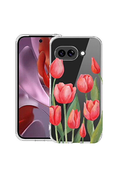 bestcase Husă Anti Shock Case For Google Pixel 10a, cu Design Red Tulips, 312...