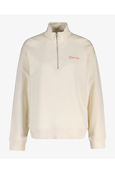Gant Kadın Krem Yarım Fermuarlı Sweatshirt
