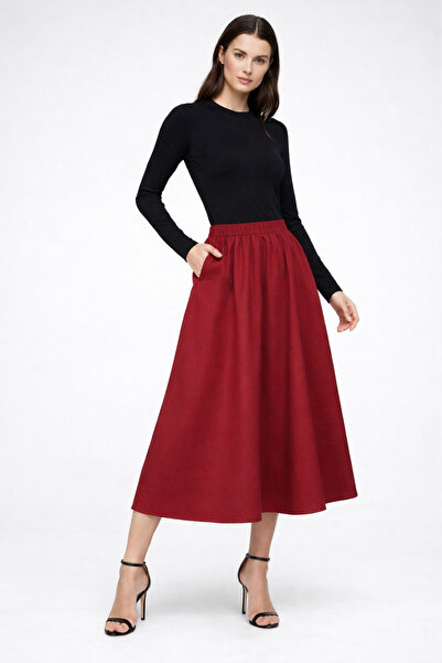 HAKKE Beli Lastikli Cepli Uzun Etek