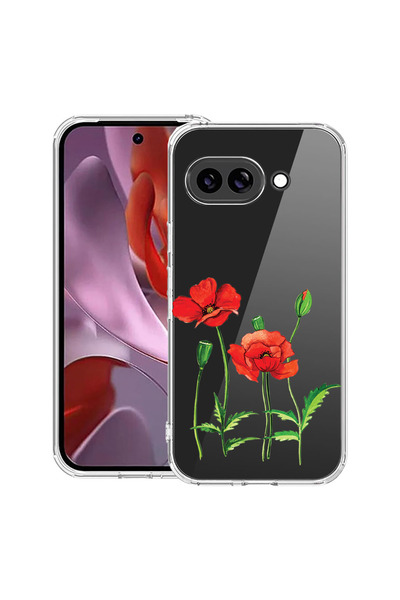 bestcase Αντικραδασμική θήκη για Google Pixel 10a, με σχέδιο κόκκινης παπαρού...