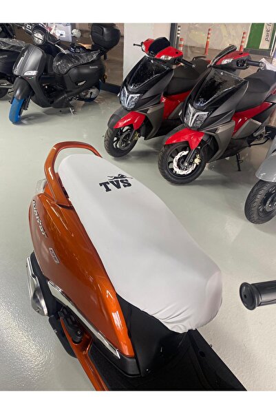 Utku Giyim TVS UYUMLU BEYAZ MOTOSİKLET KOLTUK SELE KILIFI