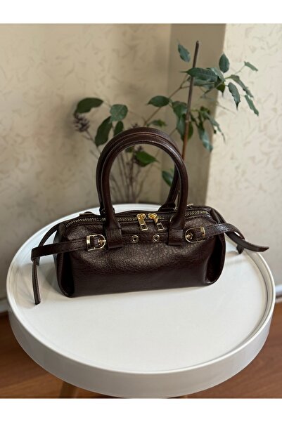 Bagnest Faux Leather Women's Hand and Shoulder Bag with Belt Detail