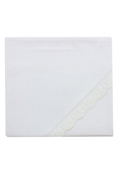 PRICHINDEL Pânză de botez cu glugă pentru broderie, bumbac, cu dantelă, albă,...